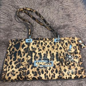 Patent Leather Leopard Print Handbag